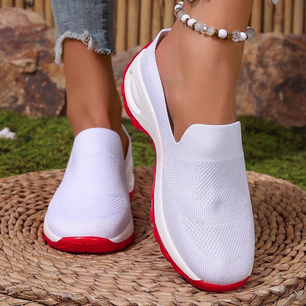 Fashion Plus Size 2025 Slip-On Women's Vulcanize Shoes Sock Shoes Breathable Mesh Knit Ligh Weight Comfortable Casual Fashion Sneakers
