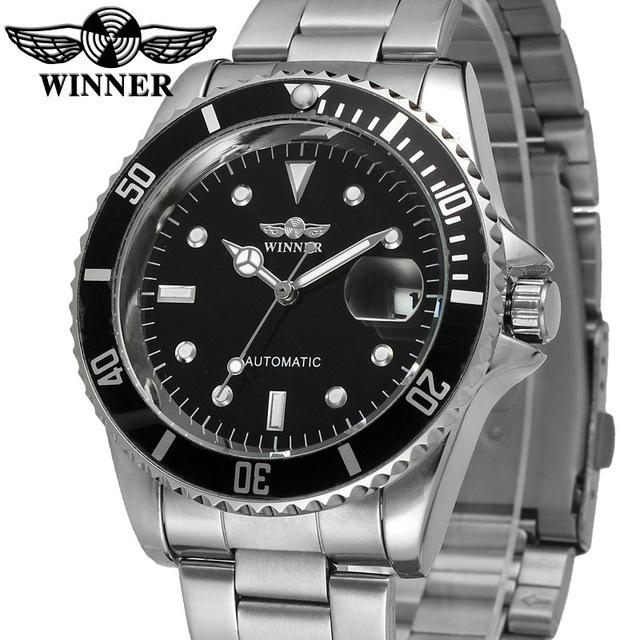 WINNER Classic Green Automatic Waterproof Mechanical Watch for Men & Women
