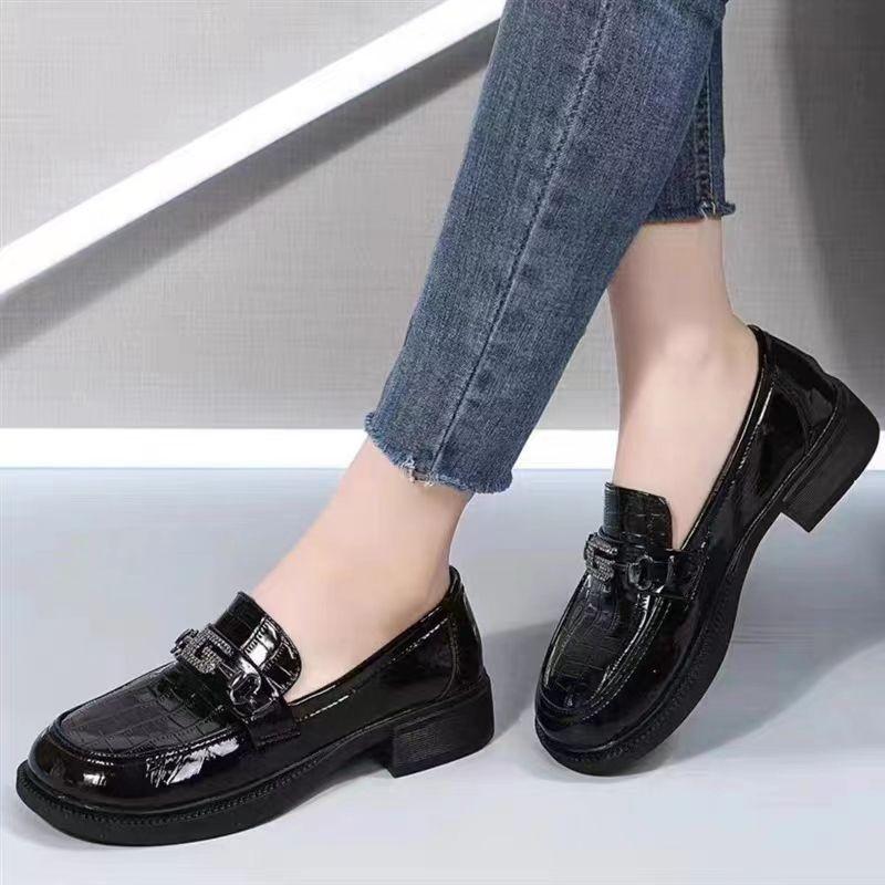 Spring New Single Shoes Women's Soft-soled Thick-soled Versatile Comfortable Patent Leather Shoes Mary Jane Shoes Small Leather Shoes