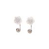 PONYKISS  Silver Colorful Rose Cute Plant Stud Earring for Women Minimalist Fine  Piercing Screw Bead Accessories