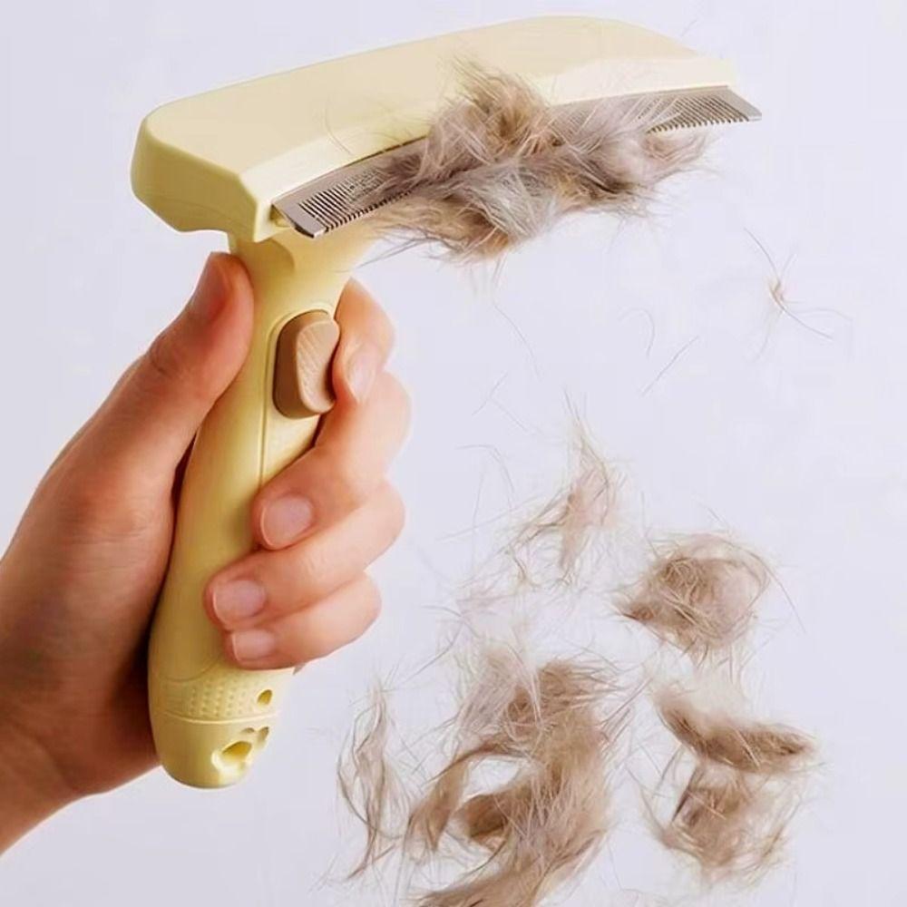 V-Zahn-Design Haarentfernungskamm für Haustiere Ergonomischer Griff Katzenhaarentferner Bürste für Kurzhaarhunde