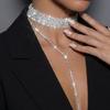 Personalized Internet Celebrity Style Multi-Layer Rhinestone Necklace, Earrings, Necklace Set, Fringed Shiny High-End Items