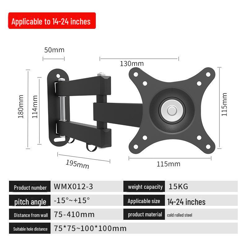 Universal TV Wall Mount: Retractable & Rotating Stand for 26-55" Displays
