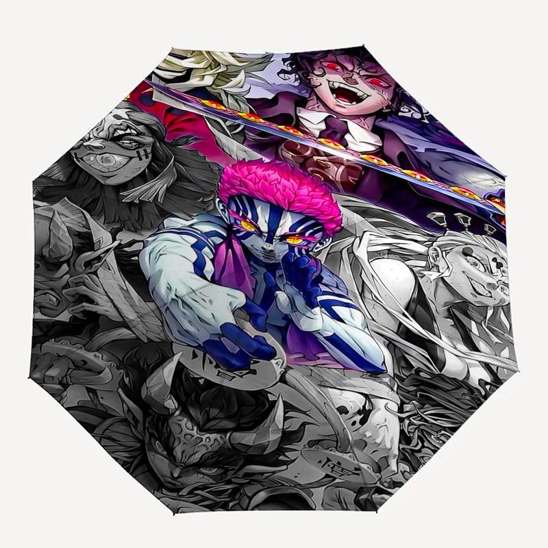 1pc Demon Slayer: Tanjiro Kamado Outdoor Umbrella - Automatic Opening/Closing, 3-Fold Design, Festival Gift for Fans, Travelers, Daily Use.C037