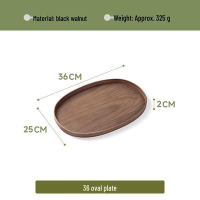 Ovale Houten Serveerschaal van Zwart Walnoot