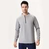 Lulu Style Men's Half-Zip Long Sleeve Quick-Dry Shirt: Breathable, Sweat-Wicking for Autumn & Winter Fitness, Cycling, Fishing, and Running.