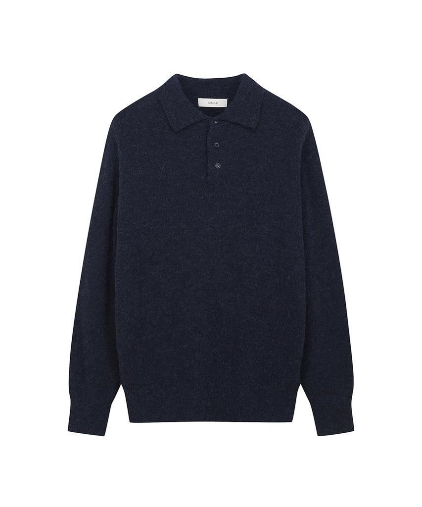 SIECLE Alpaca Polo Knit (Navy)