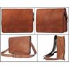 Väska Real Leather Messenger Shoulder Herr Laptop Satchel Handväska S Brun Ny