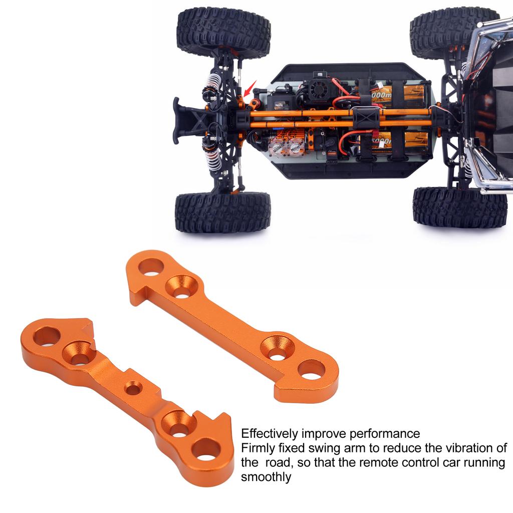 2 Pcs Metal Front Lower Arm Fixed Block Plate Connecting Plates Orange for ZD Racing 1/7 DBX07 EX 07 RC Car