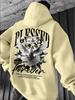 Men's Casual Loose Pigeon-print Fleece Thickened Hooded Sweatshirt for Autumn and Winter Wear