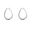 Silver Water Drop Hoop Earrings with Pure Silver Needle – Women's High-End Hong Kong Style
