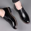 Sapatos Sociais de Couro Formal de Alta Qualidade para Homens Sapatos Casuais Masculinos Respiráveis Marca Italiana de Luxo Cadarço Antiderrapante Sapatos de Condução Masculinos