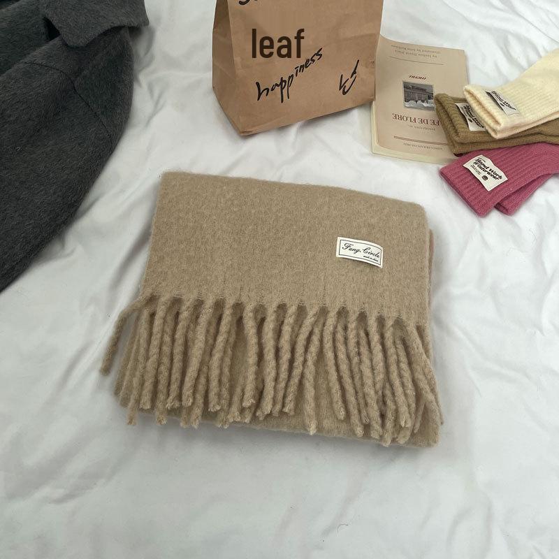 Women's Thickened Scarf: Soft Merino Wool Blend, Minimal Shedding, High Quality Winter Cold Protection