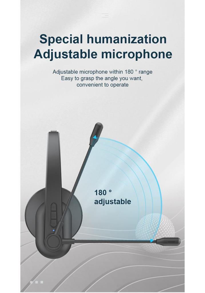 Bluetooth Wireless Headset for Customer Service, Truck Drivers, and Aviation