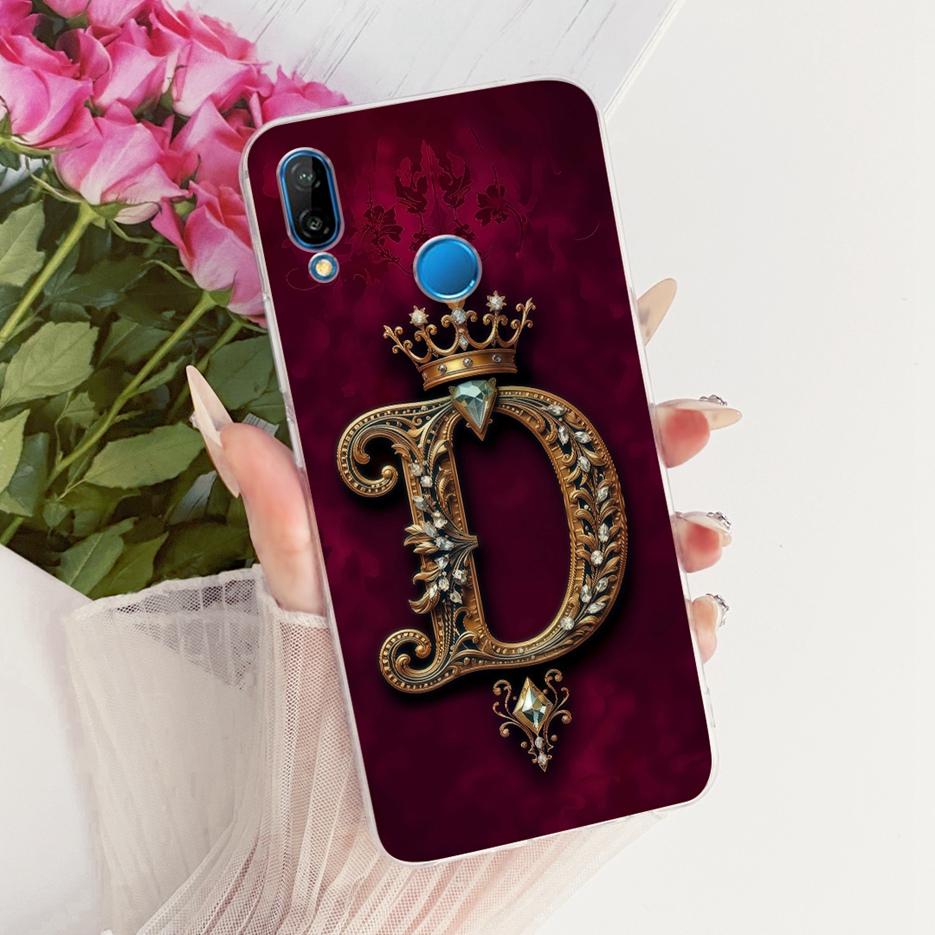 For Huawei P20 Lite Case ANE-LX1 ANE-LX2 ANE-LX3 Luxury Crown Letters Cover Soft Slim Phone Case For Huawei Nova 3E P20Lite Bags