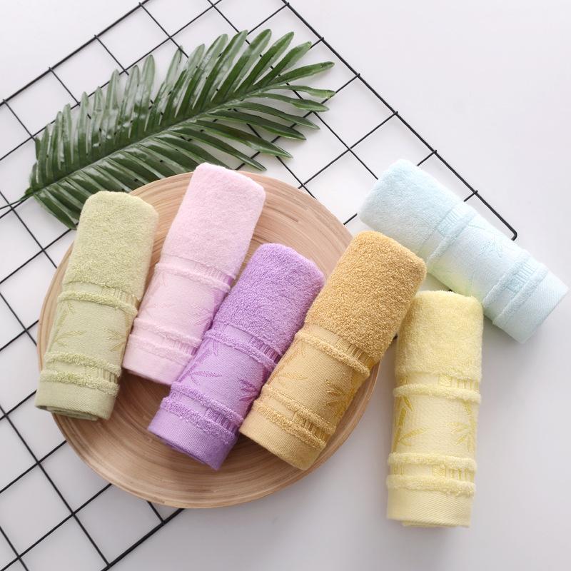 Plain Bamboo Forest Soft Water-absorbing Jacquard Cut-off Small Towel for Children