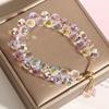 CBrilliant Purple Crystal Bracelet For Women And Girls, Exquisite Zircon Handmade Beaded Charm Bracelets, Jewelry Gift.