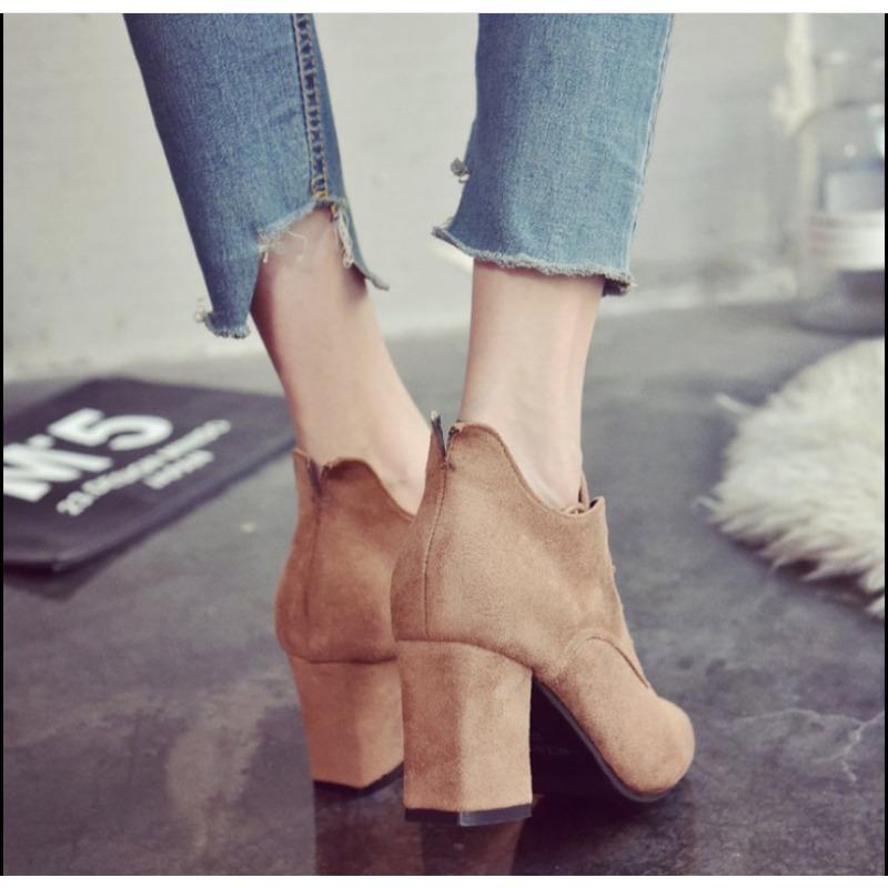 2026 Spring Fall Retro  Oxfords Block High Heels Faux Suede Office Lady Daily Shoes Lace Up Comfort Pumps Pus Size