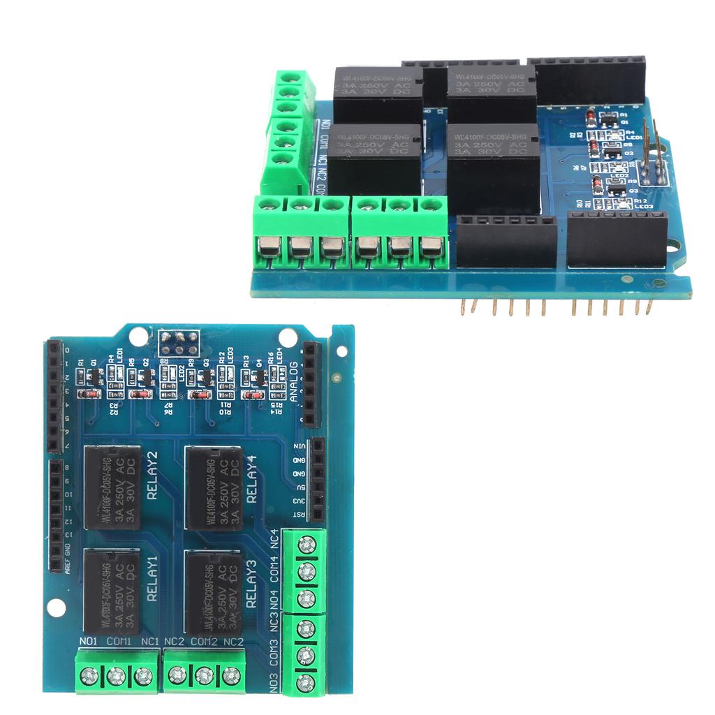 4-Kanal Relaismodul Steuerplatine Harz Erweiterungsschild mit Onboard-Anzeige DC5V