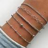 Trendy Beaded Bracelet Set: European-American Hip Hop Style, Heart Chain, 5-Piece Collection