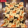 A 2D Dachshund Pattern Themed Flannel Blanket, Soft High-Definition Digital Print, Cooling Blanket Suitable for All Seasons! Soft and Breathable 100% 