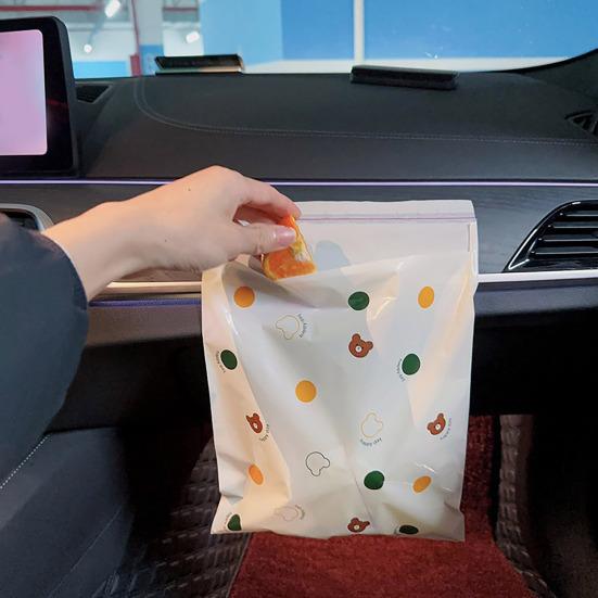 20Pcs Cartoon Animal Car Garbage Bag Stick-On Disposable Auto Trash Bag Waterproof Leakproof Camping Travel Office Home Car Vomit