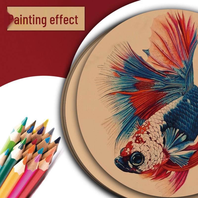 Double-Sided Black & White Round Kraft Drawing Paper.