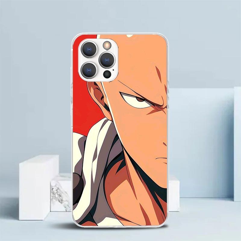 One P-Punch-Man Saitama King Soft Cover for iPhone 16 17 Air 15 14 Pro Max 16E Phone Case 13 Mini 12 11 7 SE 8 Print Pattern Fit