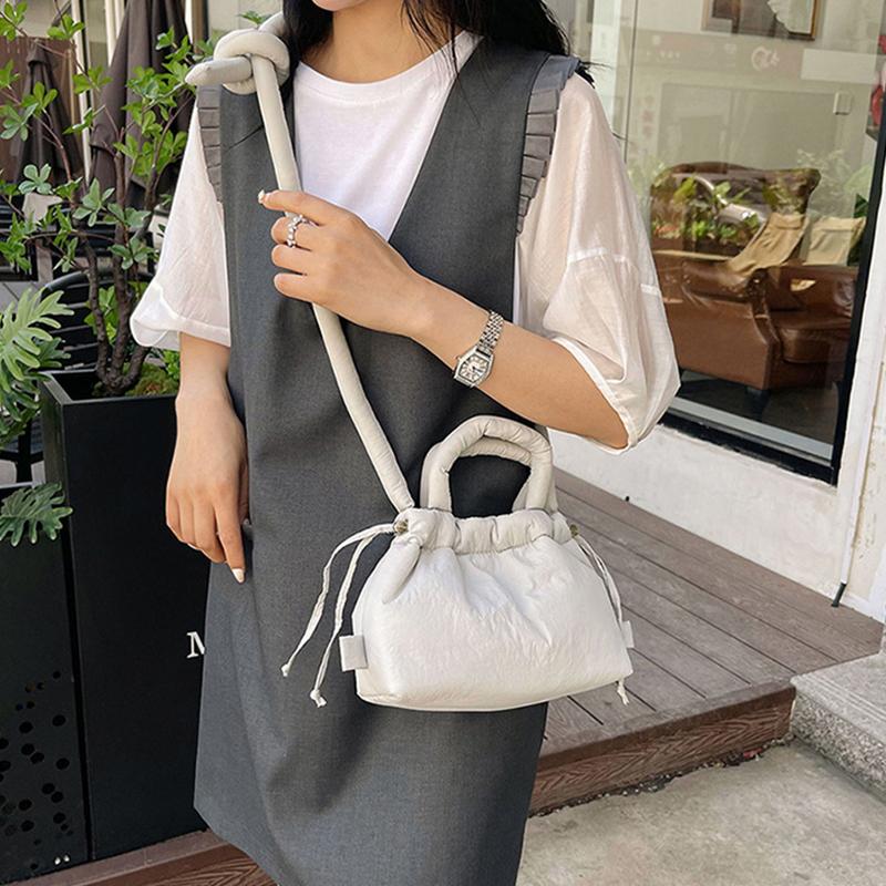 Yogodlns Fashion Small Puffer Tote Bag Designer Padded Women Shoulder Bags Nylon Down Cotton Crossbody Bag Mini Lady Handbags