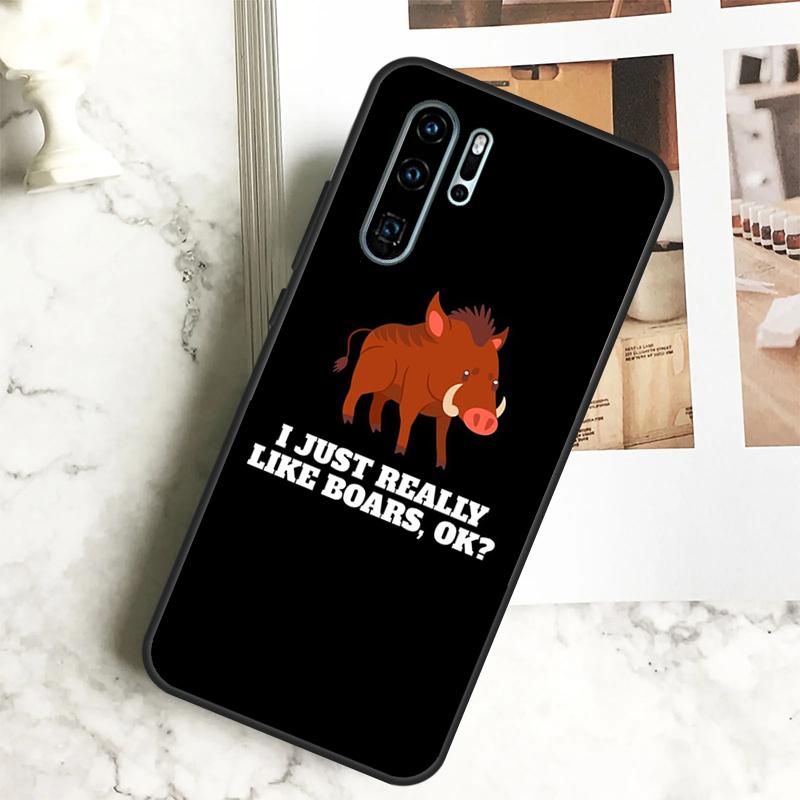 Cute Wild Boar Funny Cartoon For Huawei Nova 7i 8i 11i 12i 12s Y73 Y70 Y90 Y60 Y72 Y61 Y91 9 10 SE P40 Lite P30 Pro Case