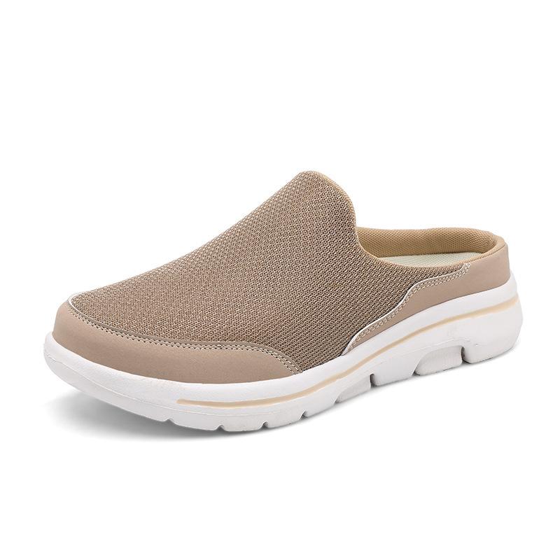 Spring and Autumn Baotou Color Matching Half Tray Multi-color Mesh Casual Shoes Lazy Slippers Amazon