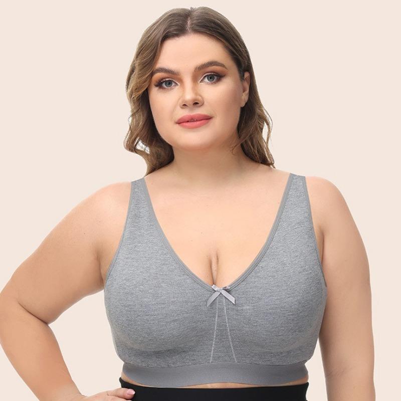 No Steel Ring Seamless Large Size Bra Full Cup Fat Girl Breathable 80B-120E Underwear