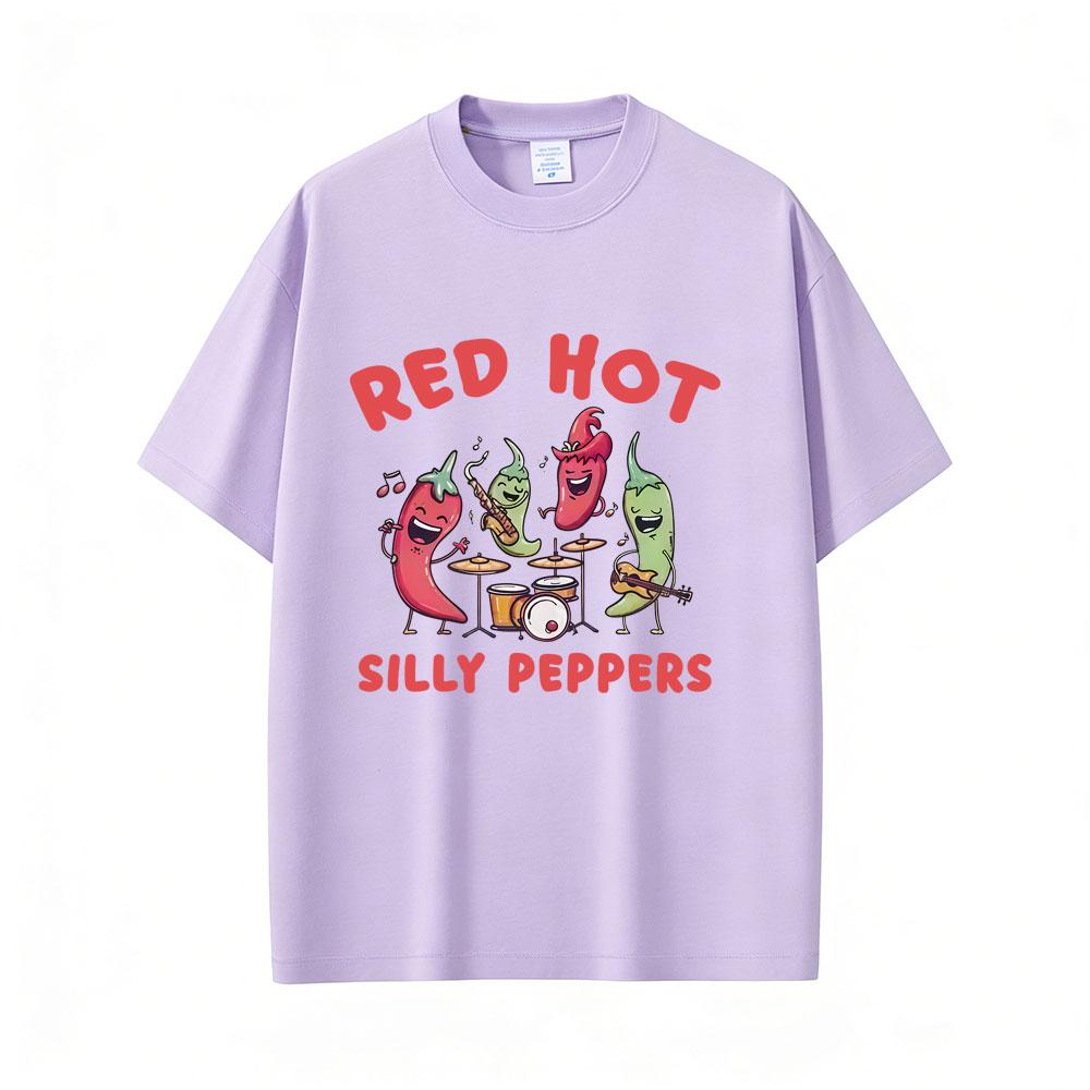 Funny Red Hot Silly Peppers Meme T Shirts Unisex Women Clothing Vintage Humor Rock Tshirt Unisexs Casual Cotton Oversized Tshirts