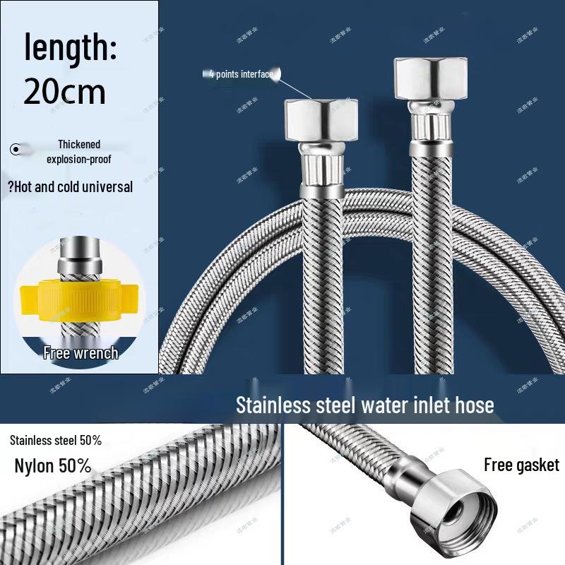 

Гибкий шланг из нержавеющей стали с нейлоновой оплеткой для подвода воды к водонагревателю/смесителю