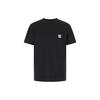 T-shirt Manches Courtes Col Rond Patch Logo Couleur Unie Homme Hauts Bleu Foncé I0304341CXX