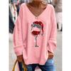 BITCED Women's Fashion Casual Long Sleeve V-Neck  Blouses & Shirts