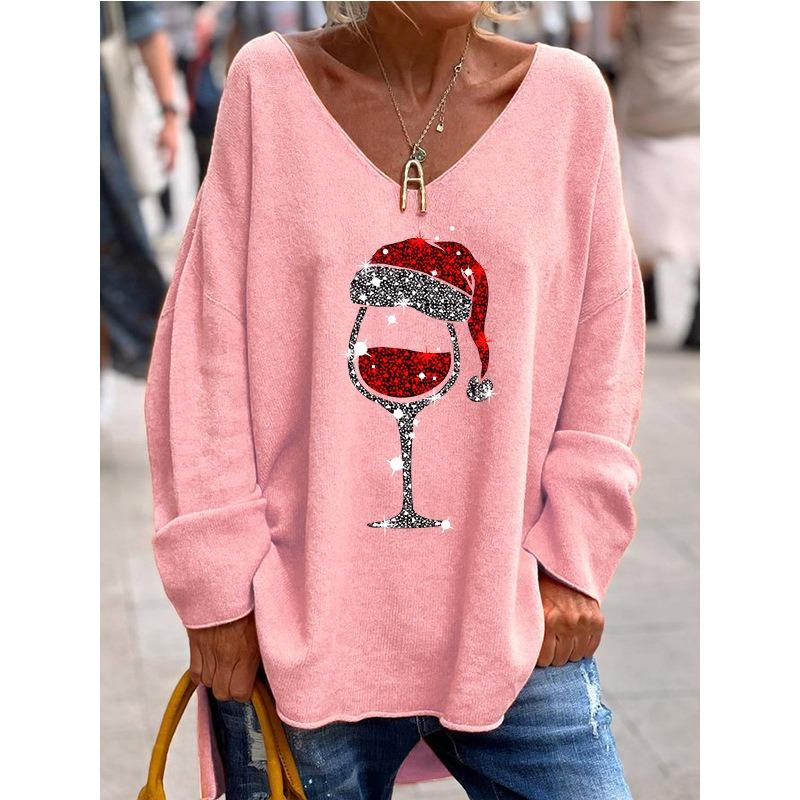 BITCED Women's Fashion Casual Long Sleeve V-Neck  Blouses & Shirts