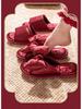 Luxurious Red Wedding Slippers: Festive Indoor Dowry Summer Shoes for Couples