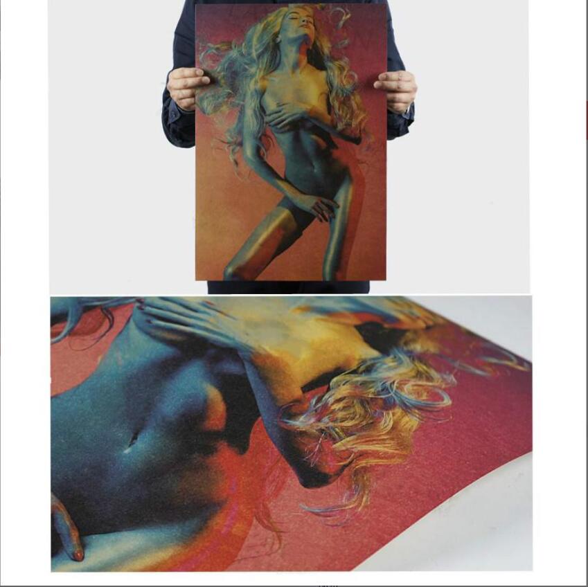 Leichte menschliche berühmte sexy Schönheit KraftpapierWandaufkleber Retro Bar Poster dekorative Malerei