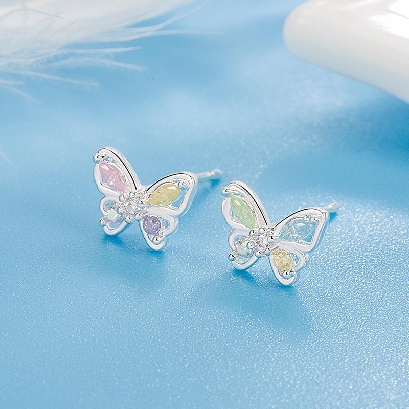 New 925 Silver Heart Stud Earrings Fashion High Quality For Women's Wedding Fine Jewelry Accessories Party Gifts