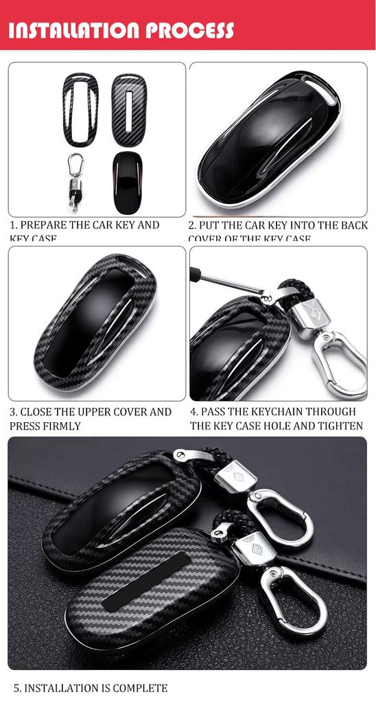 SANRILY Tesla Smart Key Cover ABS Plastic Key Protector Shell Tesla Model X Keyless Remote Key Case with Kwychain White