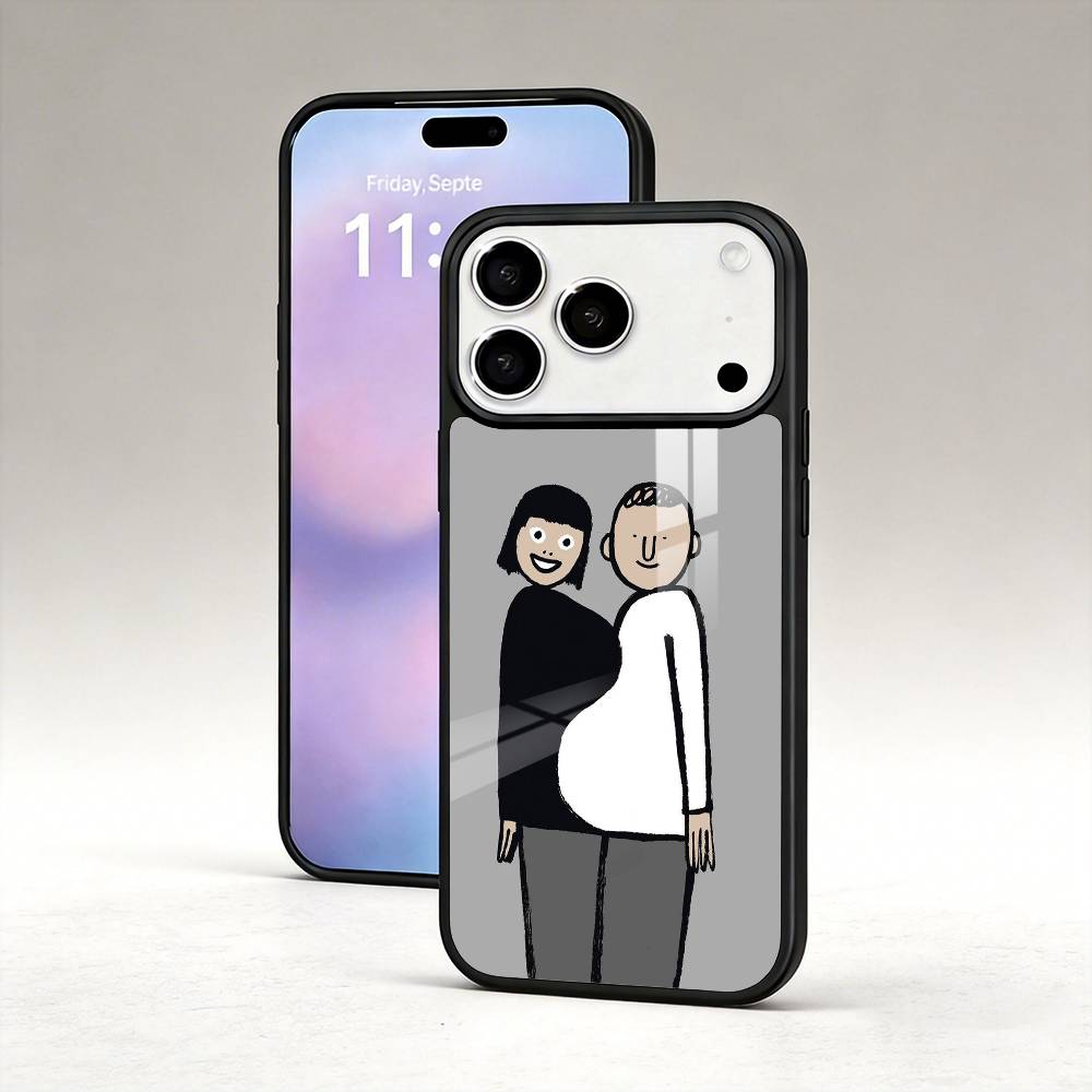 J-Jean J-Jullien M-Minimalistische Kunst Telefoonhoesje Magnetisch Voor iPhone17 16 15 14 13 12 Pro Max Voor Magsafe Draadloos Opladen Cover