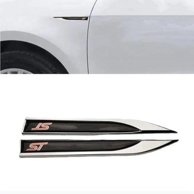 1Pair 3D Metal ST Logo Side Fender Car Badge Sticker Emblem Decal For Focus 2 Focus 3 FIESTA Kuga FUSION ESCAPE EDGE Car Styling