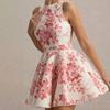 Niche Design Cross-Border New Arrival Women's Clothing Sleeveless Printed Open Back Shoelace Sexy French Style Elegance Slim Looking Dress