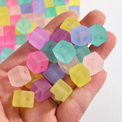 Multi-Color Acrylic Square Spacer Bead for DIY Jewelry Making,Bracelets,Handmade Crafts - Durable Craft Beads for Bead Stringing