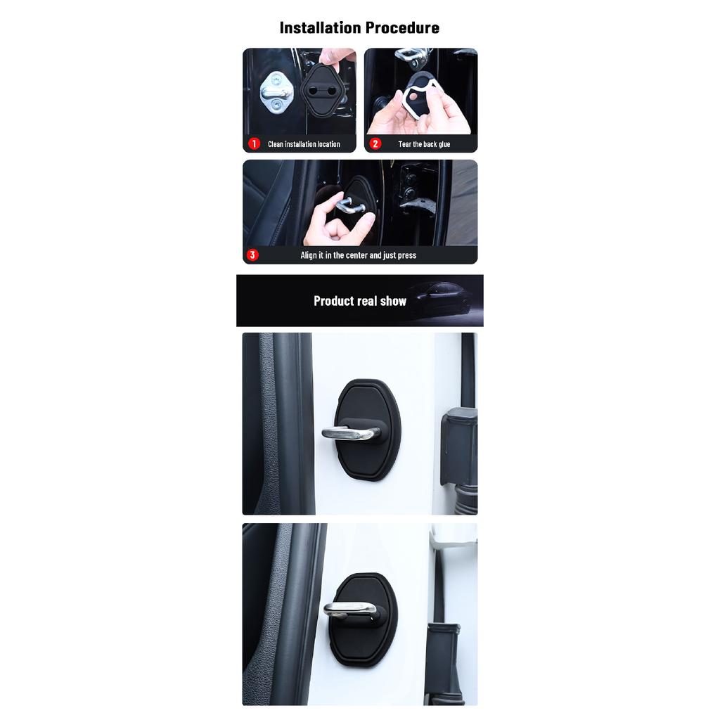 For Porsche Panamera 2019-2024 Car Door Shock Absorber Door Lock Protector Silicone Auto Door Lock Latches Cover Accessories Interior Mirrors 6