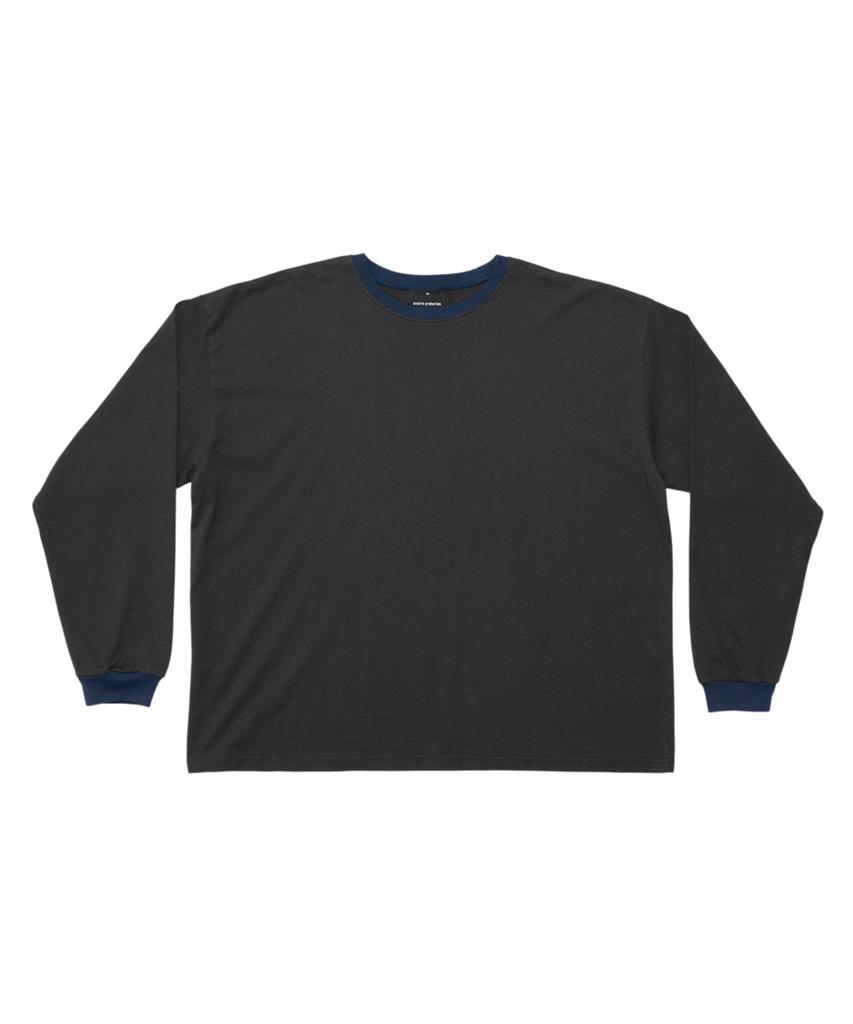 Dyutelo Neck Color Box Long Sleeve Tee Vintage Black