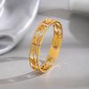 Customized Professional Design, Stainless Steel 18K Electroplating Real Gold European and American Leaf Hollow Design Bracelet Jewelry Women
