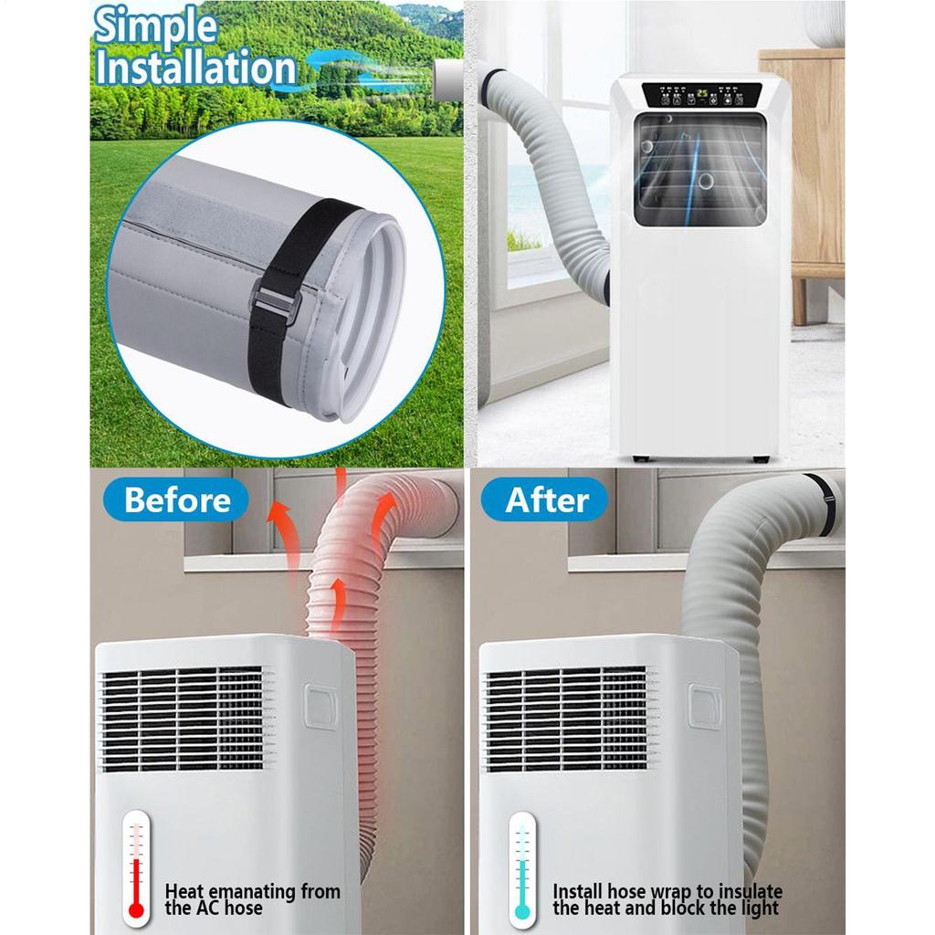 1pcs Portable Air Conditioner Hose Cover Wrap Insulated Hoses Duct Vent Cover Mobile AC Hose Insulation Wrap Protector supplies