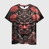 Newest Demon Samurai Mask Sakura 3D Print T shirts For Men/Women Crew Neck Short sleeve Top Fashion Oversized Punk Style T shirt